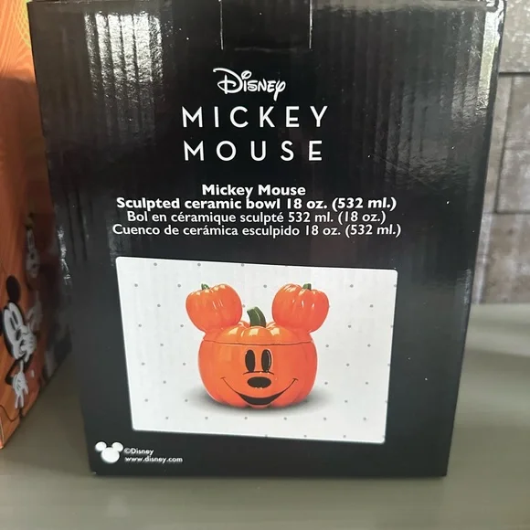SOLD Disney Mickey Mouse Ceramic Pumpkin Canister Candy Jar - Picture 4 of 4